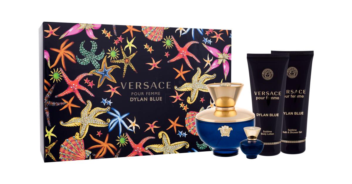 Versace Pour Femme Dylan Blue Zestaw EDP 100 ml EDP 5 ml żel pod