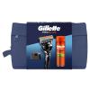 Gillette ProGlide Zestaw maszynka do golenia ProGlide 1 sztuka + żel do golenia Fusion Shave Gel Sensitive 200 ml + uchwyt na maszynkę do golenia + kosmetyczka