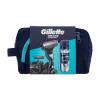 Gillette Mach3 Charcoal Zestaw maszynka do golenia 1 szt. + żel do golenia Series Cleansing 200 ml + wymienna głowica 1 szt. + kosmetyczka