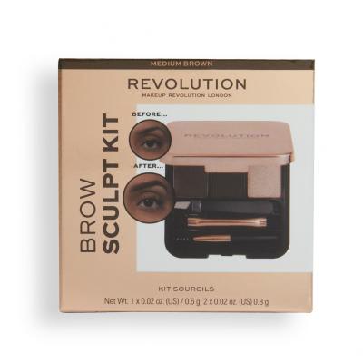 Makeup Revolution London Brow Sculpt Kit Zestawy i palety do brwi dla kobiet 2,2 g Odcień Brown