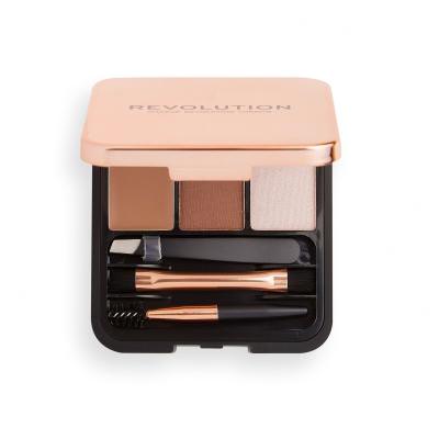 Makeup Revolution London Brow Sculpt Kit Zestawy i palety do brwi dla kobiet 2,2 g Odcień Brown