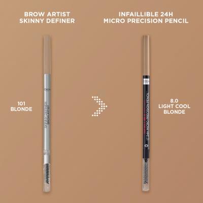 L&#039;Oréal Paris Infaillible Brows 24H Micro Precision Pencil Kredka do brwi dla kobiet 1,2 g Odcień 8.0 Light Cool Blonde