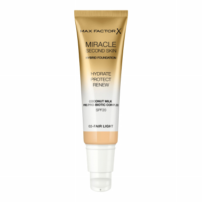 Max Factor Miracle Second Skin SPF20 Podkład dla kobiet 30 ml Odcień 02 Fair Light