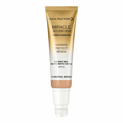 Max Factor Miracle Second Skin SPF20 Podkład dla kobiet 30 ml Odcień 07 Neutral Medium