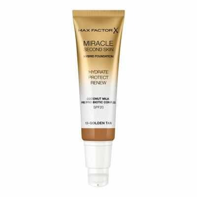 Max Factor Miracle Second Skin SPF20 Podkład dla kobiet 30 ml Odcień 10 Golden Tan