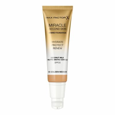 Max Factor Miracle Second Skin SPF20 Podkład dla kobiet 30 ml Odcień 06 Golden Medium