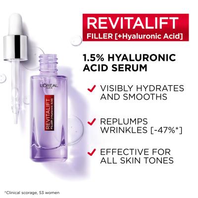 L&#039;Oréal Paris Revitalift Filler HA 1,5% Serum do twarzy dla kobiet 30 ml