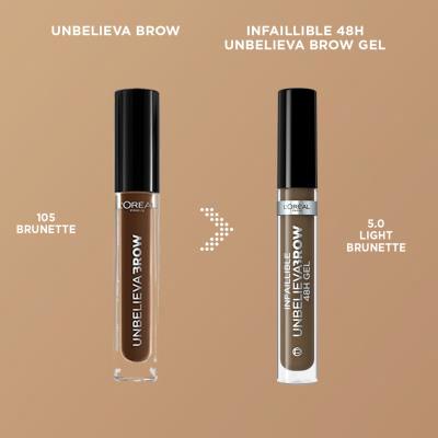 L&#039;Oréal Paris Infaillible Brows Unbelieva Brow 48H Gel Żel i pomada do brwi dla kobiet 3,4 ml Odcień 5.0 Light Brunette