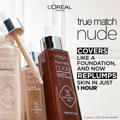 L&#039;Oréal Paris True Match Nude Plumping Tinted Serum Podkład dla kobiet 30 ml Odcień 4-5 Medium