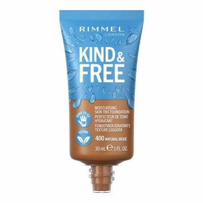 Rimmel London Kind &amp; Free Skin Tint Foundation Podkład dla kobiet 30 ml Odcień 400 Natural Beige