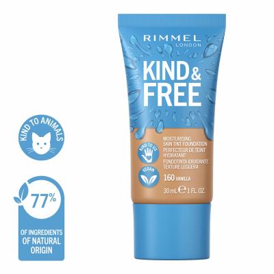 Rimmel London Kind &amp; Free Skin Tint Foundation Podkład dla kobiet 30 ml Odcień 160 Vanilla