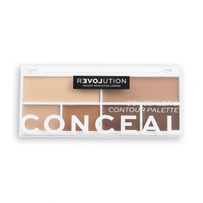 Revolution Relove Conceal Me Concealer &amp; Contour Palette Paletka do konturowania dla kobiet 11,2 g Odcień Medium