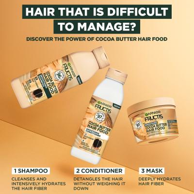 Garnier Fructis Hair Food Cocoa Butter Smoothing Conditioner Odżywka dla kobiet 350 ml