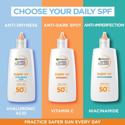 Garnier Ambre Solaire Super UV Hyaluronic Acid SPF50+ Preparat do opalania twarzy 40 ml