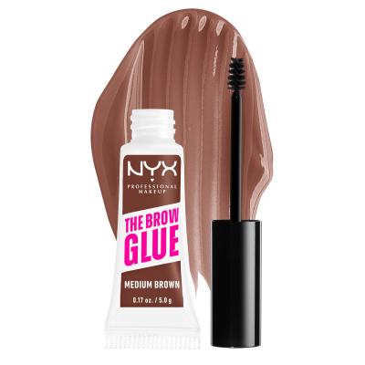 NYX Professional Makeup The Brow Glue Instant Brow Styler Żel i pomada do brwi dla kobiet 5 g Odcień 03 Medium Brown