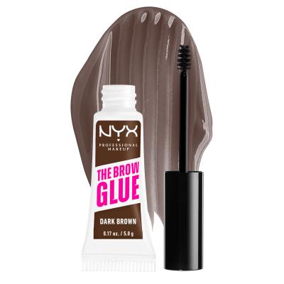 NYX Professional Makeup The Brow Glue Instant Brow Styler Żel i pomada do brwi dla kobiet 5 g Odcień 04 Dark Brown