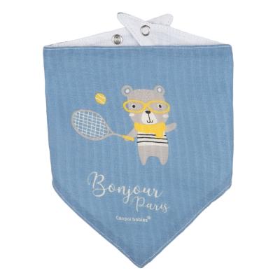 Canpol babies Bonjour Paris Muslin Bib Blue Śliniak dla dzieci 2 szt