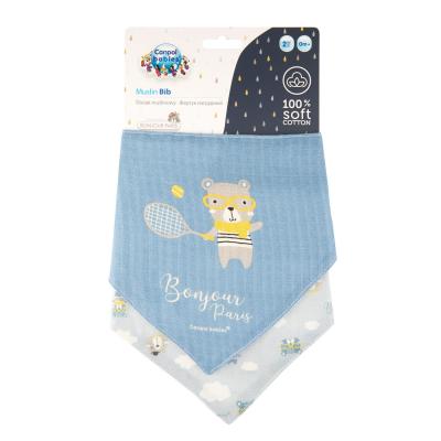 Canpol babies Bonjour Paris Muslin Bib Blue Śliniak dla dzieci 2 szt