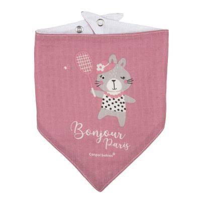 Canpol babies Bonjour Paris Muslin Bib Pink Śliniak dla dzieci 2 szt