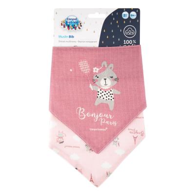 Canpol babies Bonjour Paris Muslin Bib Pink Śliniak dla dzieci 2 szt