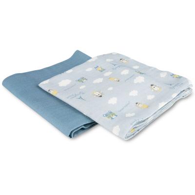 Canpol babies Bonjour Paris Muslin Squares Diapers Blue Pieluszka wielorazowa dla dzieci 2 szt