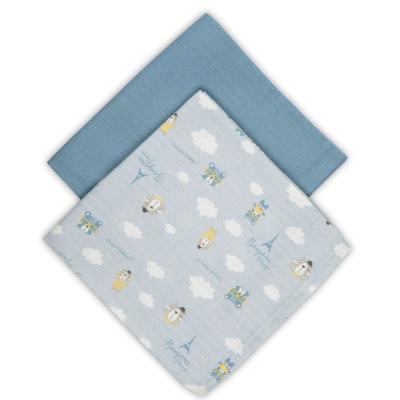 Canpol babies Bonjour Paris Muslin Squares Diapers Blue Pieluszka wielorazowa dla dzieci 2 szt