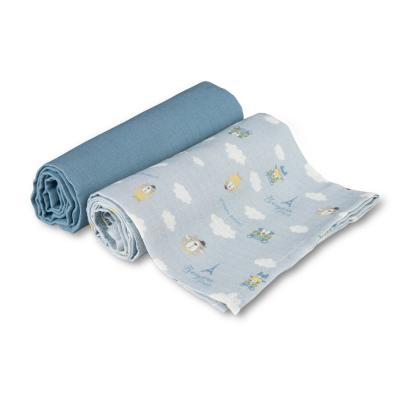 Canpol babies Bonjour Paris Muslin Squares Diapers Blue Pieluszka wielorazowa dla dzieci 2 szt