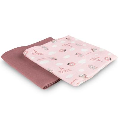 Canpol babies Bonjour Paris Muslin Squares Diapers Pink Pieluszka wielorazowa dla dzieci 2 szt