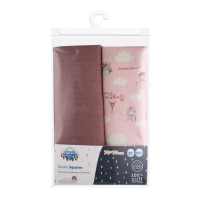 Canpol babies Bonjour Paris Muslin Squares Diapers Pink Pieluszka wielorazowa dla dzieci 2 szt