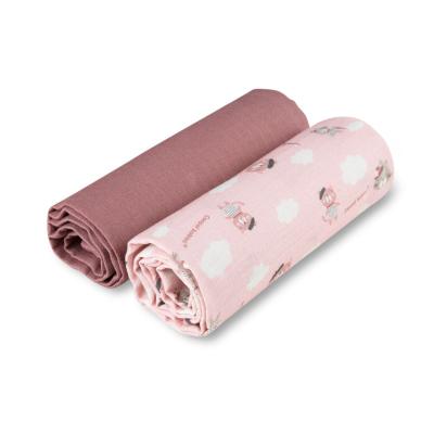 Canpol babies Bonjour Paris Muslin Squares Diapers Pink Pieluszka wielorazowa dla dzieci 2 szt