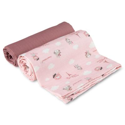 Canpol babies Bonjour Paris Muslin Squares Diapers Pink Pieluszka wielorazowa dla dzieci 2 szt