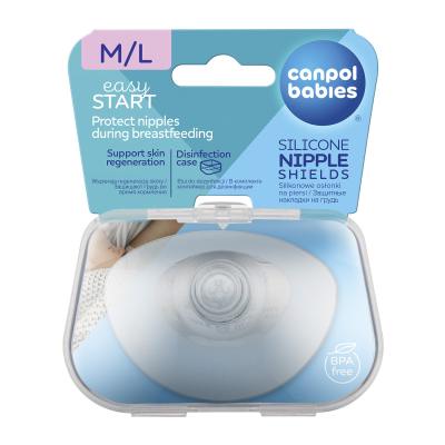 Canpol babies Easy Start Silicone Nipple Shields M/L Wkładki do biustonosza dla kobiet 2 szt