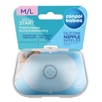 Canpol babies Easy Start Silicone Nipple Shields M/L Wkładki do biustonosza dla kobiet 2 szt