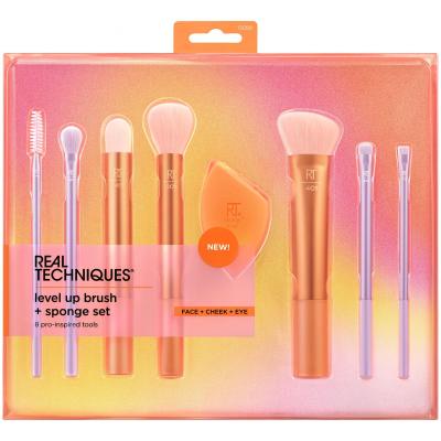 Real Techniques Brushes Level Up Brush + Sponge Set Pędzel do makijażu dla kobiet Zestaw