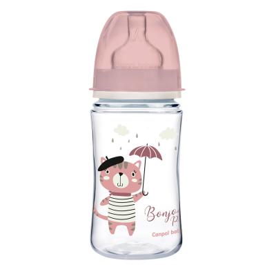 Canpol babies Bonjour Paris Easy Start Anti-Colic Bottle Pink 3m+ Butelki dla niemowląt dla dzieci 240 ml