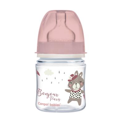 Canpol babies Bonjour Paris Easy Start Anti-Colic Bottle Pink 0m+ Butelki dla niemowląt dla dzieci 120 ml