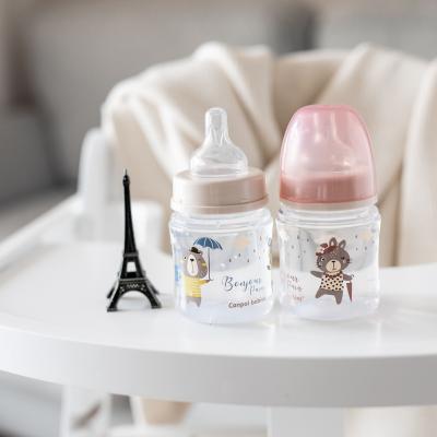 Canpol babies Bonjour Paris Easy Start Anti-Colic Bottle Pink 0m+ Butelki dla niemowląt dla dzieci 120 ml