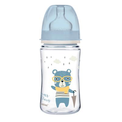 Canpol babies Bonjour Paris Easy Start Anti-Colic Bottle Blue 3m+ Butelki dla niemowląt dla dzieci 240 ml