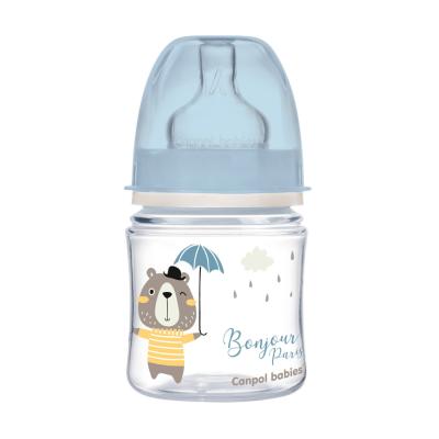 Canpol babies Bonjour Paris Easy Start Anti-Colic Bottle Blue 0m+ Butelki dla niemowląt dla dzieci 120 ml