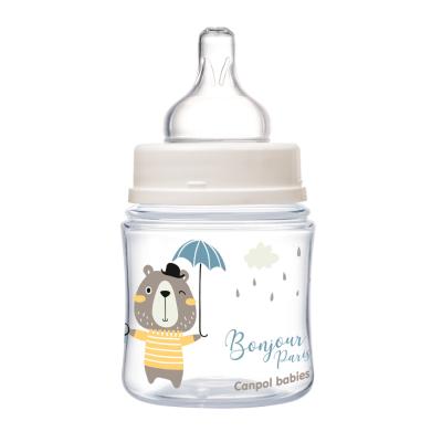 Canpol babies Bonjour Paris Easy Start Anti-Colic Bottle Blue 0m+ Butelki dla niemowląt dla dzieci 120 ml