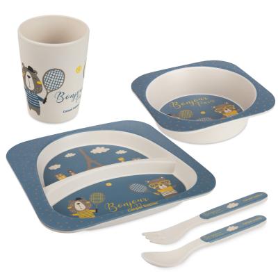 Canpol babies Bonjour Paris Tableware Set Blue Naczynia dla dzieci Zestaw