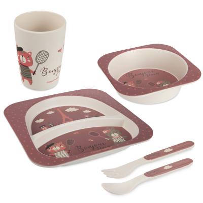 Canpol babies Bonjour Paris Tableware Set Red Naczynia dla dzieci Zestaw