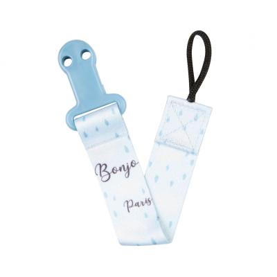 Canpol babies Bonjour Paris Soother Clip With Ribbon Blue Łańcuszek do smoczka dla dzieci 1 szt