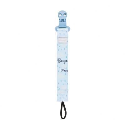 Canpol babies Bonjour Paris Soother Clip With Ribbon Blue Łańcuszek do smoczka dla dzieci 1 szt