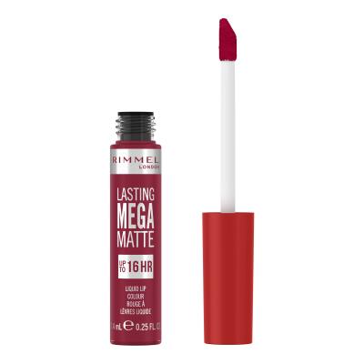 Rimmel London Lasting Mega Matte Liquid Lip Colour Pomadka dla kobiet 7,4 ml Odcień Ruby Passion