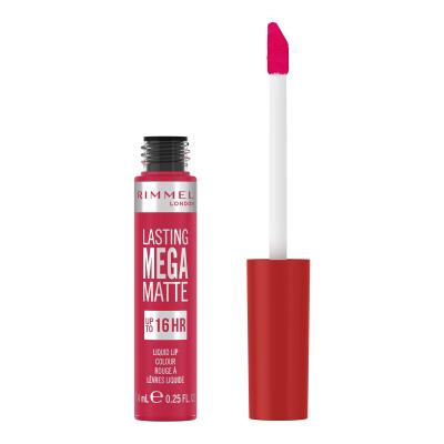 Rimmel London Lasting Mega Matte Liquid Lip Colour Pomadka dla kobiet 7,4 ml Odcień Fuchsia Flush