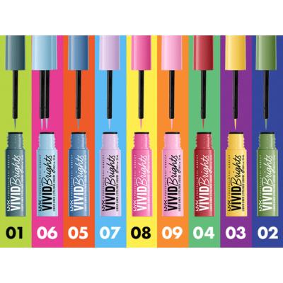 NYX Professional Makeup Vivid Brights Eyeliner dla kobiet 2 ml Odcień 01 Cyan Simp