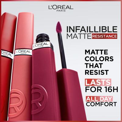 L&#039;Oréal Paris Infaillible Matte Resistance Lipstick Pomadka dla kobiet 5 ml Odcień 200 Lipstick&amp;Chill