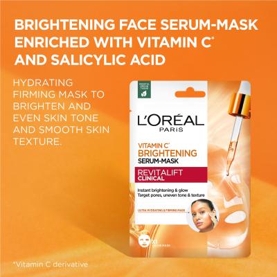 L&#039;Oréal Paris Revitalift Clinical Vitamin C Brightening Serum-Mask Maseczka do twarzy 26 g