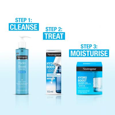 Neutrogena Hydro Boost Gift Set Zestaw nawilżający żel do twarzy Hydro Boost Water Gel 50 ml + serum do twarzy Hydro Boost Hyaluronic Acid Concentrated Serum 15 ml + żel oczyszczający Hydro Boost Water Gel Cleanser 200 ml